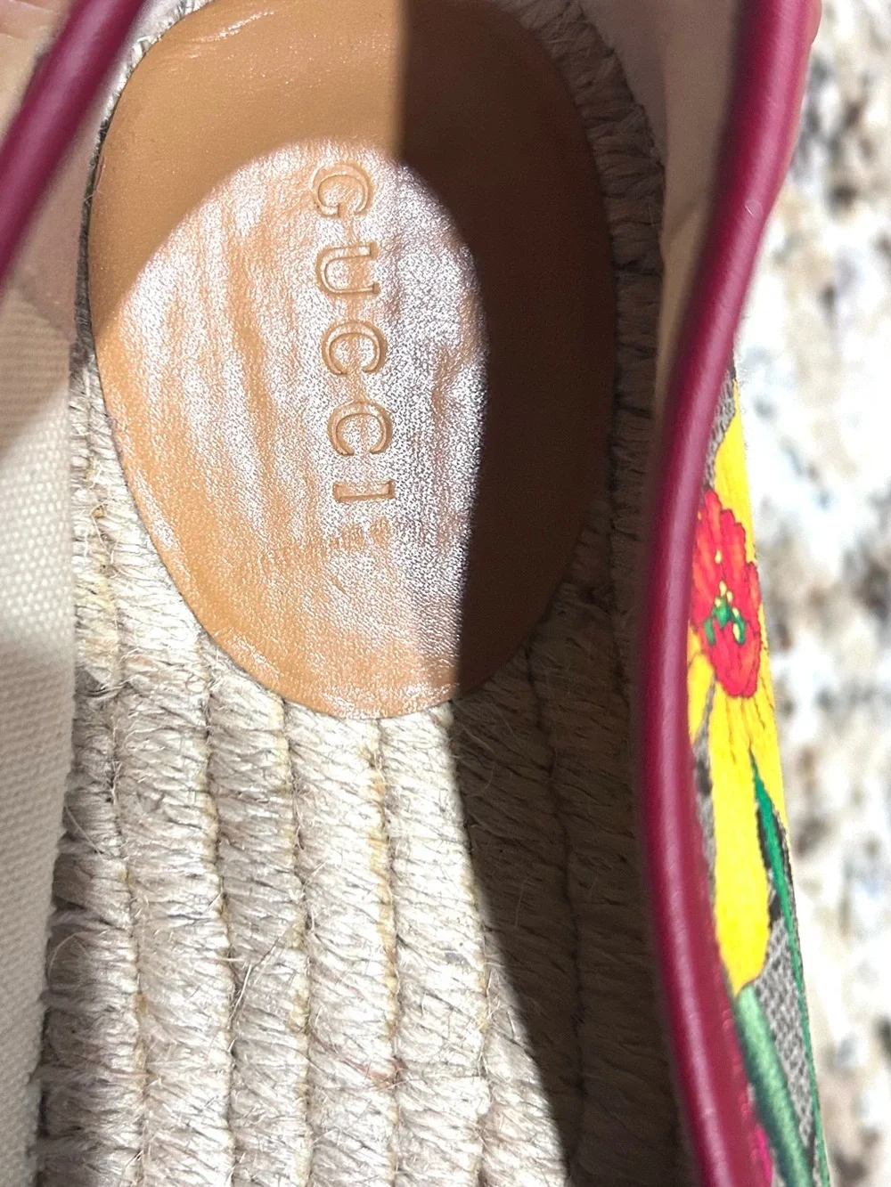 Gucci Floral Canvas Espadrilles in Pink and Green